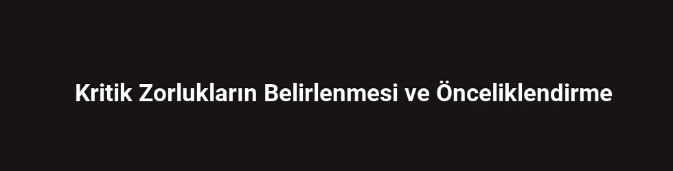 Kritik Zorlukların Belirlenmesi ve Önceliklendirme