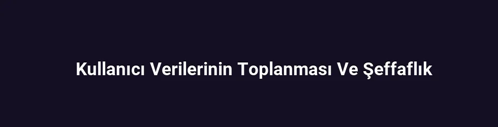 Kullanıcı Verilerinin Toplanması Ve Şeffaflık
