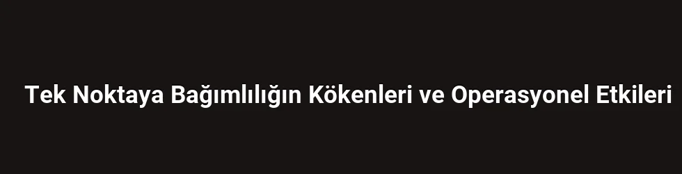 Tek Noktaya Bağımlılığın Kökenleri ve Operasyonel Etkileri