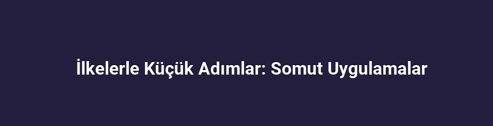 İlkelerle Küçük Adımlar: Somut Uygulamalar