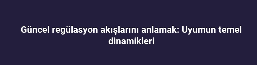 Güncel regülasyon akışlarını anlamak: Uyumun temel dinamikleri