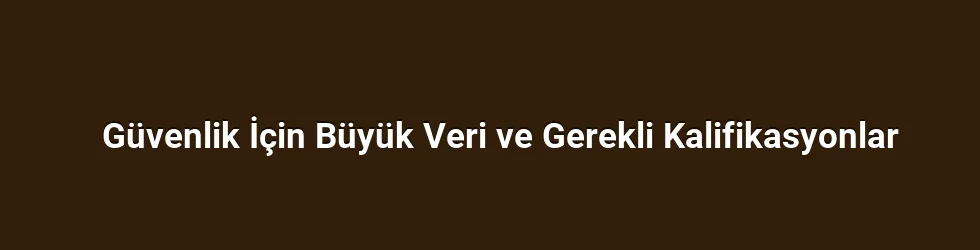 Güvenlik İçin Büyük Veri ve Gerekli Kalifikasyonlar