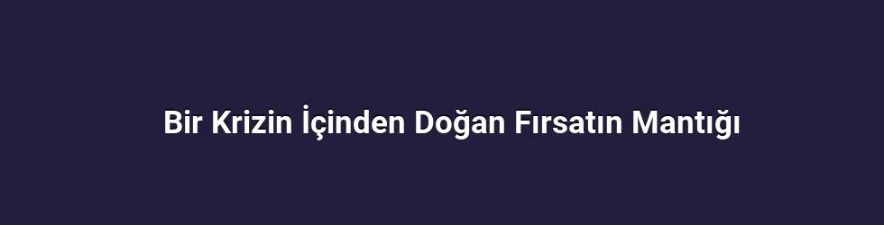 Bir Krizin İçinden Doğan Fırsatın Mantığı