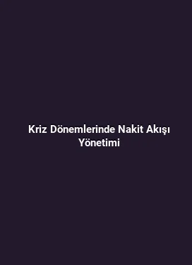 Kriz Dönemlerinde Nakit Akışı Yönetimi
