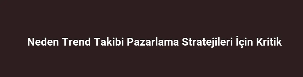 Neden Trend Takibi Pazarlama Stratejileri İçin Kritik