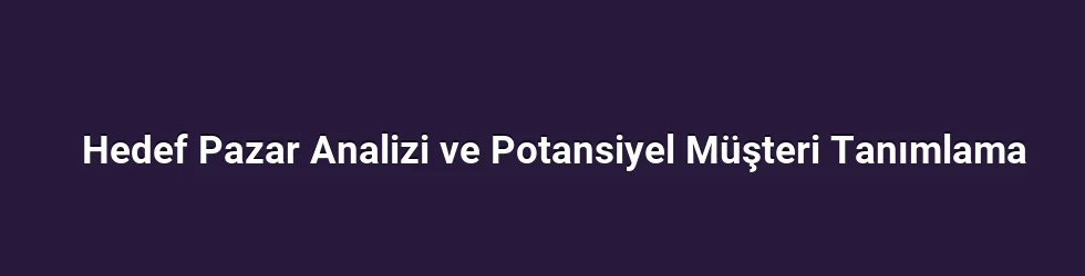 Hedef Pazar Analizi ve Potansiyel Müşteri Tanımlama