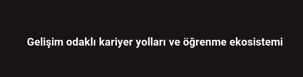 Gelişim odaklı kariyer yolları ve öğrenme ekosistemi