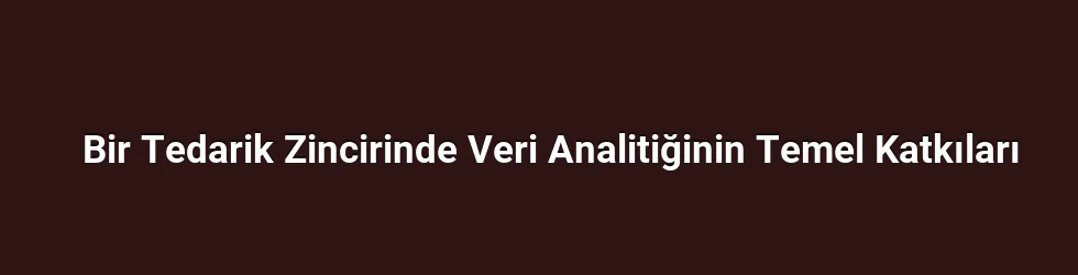 Bir Tedarik Zincirinde Veri Analitiğinin Temel Katkıları
