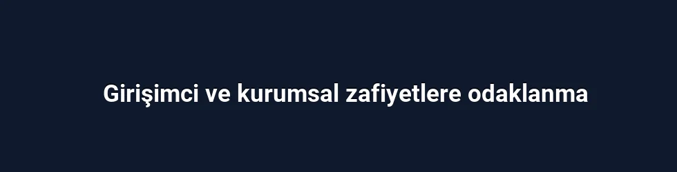 Girişimci ve kurumsal zafiyetlere odaklanma
