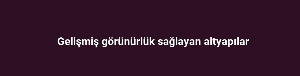 Gelişmiş görünürlük sağlayan altyapılar