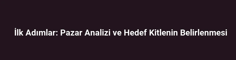 İlk Adımlar: Pazar Analizi ve Hedef Kitlenin Belirlenmesi