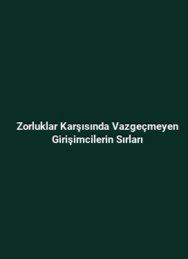 Zorluklar Karşısında Vazgeçmeyen Girişimcilerin Sırları