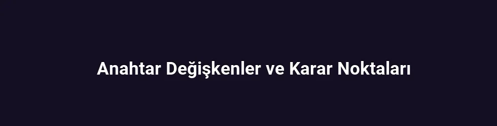 Anahtar Değişkenler ve Karar Noktaları
