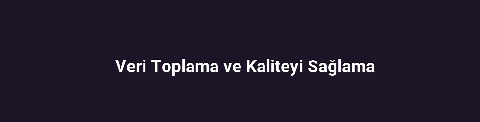 Veri Toplama ve Kaliteyi Sağlama