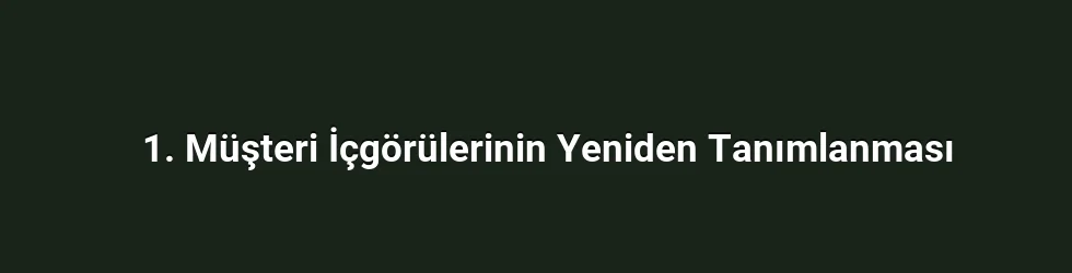 1. Müşteri İçgörülerinin Yeniden Tanımlanması