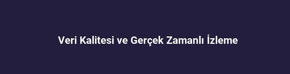 Veri Kalitesi ve Gerçek Zamanlı İzleme
